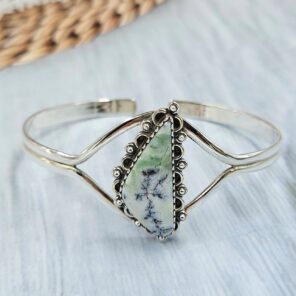 Variscite 1.25" 925 Sterling Silver Bracelet (REXT119-285)