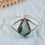 Chrysoprase 1.25" 925 Sterling Silver Bracelet (REXT119-287)