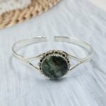 Green Opal 1" 925 Sterling Silver Bracelet (REXT119-286)
