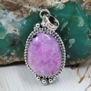 Pink Rainbow Moonstone 925 1.75" Sterling Silver Pendant (REXT119-259)
