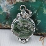 Green Opal 1.5" 925 Sterling Silver Pendant (REXT119-266)