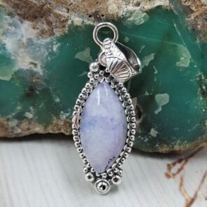 Purple Rainbow Moonstone 925 1.75" Sterling Silver Pendant (REXT119-260)