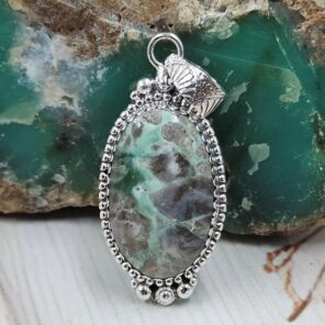 Variscite  1.75" 925 Sterling Silver Pendant (REXT119-261)