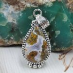 Kerrouchen Seam Agate 1.75" 925 Sterling Silver Pendant (REXT119-264)