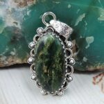 Green Opal 1.5" 925 Sterling Silver Pendant (REXT119-268)