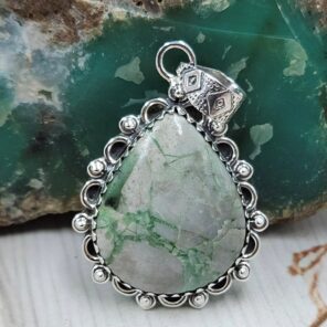 Chrysoprase 1.5" 925 Sterling Silver Pendant (REXT119-275)