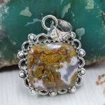 Kerrouchen Seam Agate 1.25" 925 Sterling Silver Pendant (REXT119-276)