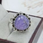 Purple Rainbow Moonstone Size US 11 Sterling Silver Ring (REXT110-200)