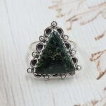 Green Opal Size US 8 Sterling Silver Ring (REXT110-184)