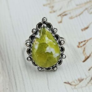 Lizardite Size US 8 Sterling Silver Ring (REXT110-191)