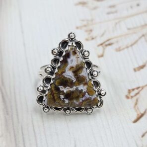 Kerrouchen Seam Agate Size US 8 Sterling Silver Ring (REXT110-195)