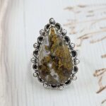 Kerrouchen Seam Agate Size US 10 Sterling Silver Ring (REXT110-194)