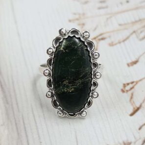Green Opal Size US 6 Sterling Silver Ring (REXT110-182)
