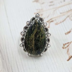 Green Opal Size US 8 Sterling Silver Ring (REXT110-181)