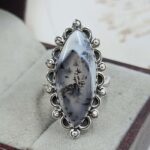 Dendritic Agate Size Us 7 Sterling Silver Ring (REXT110-172)