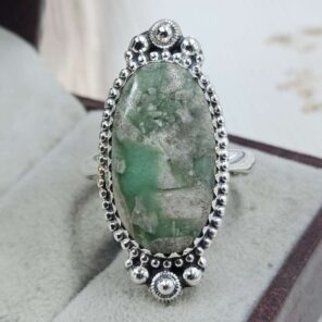 Variscite Size US 10 Sterling Silver Ring (REXT110-232)