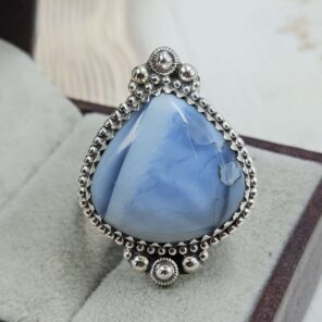 Blue Opal Size US 6 Sterling Silver Ring (REXT110-219)