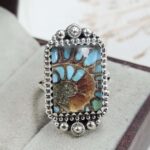Ammolite Turquoise Doublet Size US 7 Sterling Silver Ring (REXT110-214)