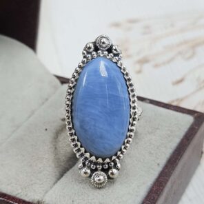 Blue Opal Size US 8 Sterling Silver Ring (REXT110-217)
