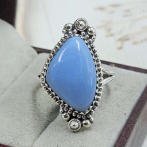 Blue Opal Size US 11 Sterling Silver Ring (REXT110-218)