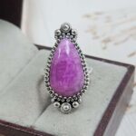 Pink Rainbow Moonstone Size US 6 Sterling Silver Ring (REXT110-220)