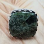 Green Opal Size US 6 925 Sterling Silver Ring (REXT119-294)