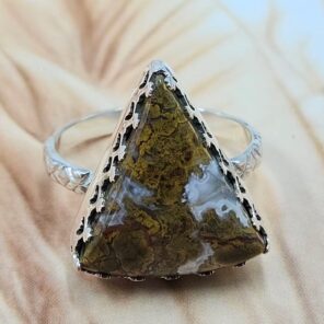 Kerrouchen Seam Agate Size US 6 925 Sterling Silver Ring (REXT119-292)