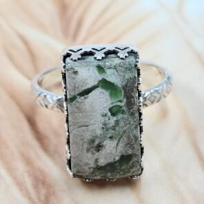 Chrysoprase Size US 6 925 Sterling Silver Ring (REXT119-290)