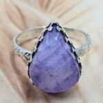 Purple Rainbow Moonstone Size US 6 925 Sterling Silver Ring (REXT119-288)