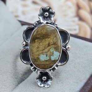 Mine 8 Turquoise Size US 7 925 Sterling Silver Ring (RS67-261)