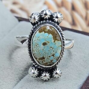 Mine 8 Turquoise Size US 10 925 Sterling Silver Ring (RS67-278)