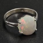Ethiopian Opal Rose Cut Size US 10 925 Sterling Silver Ring (REXT80-116)