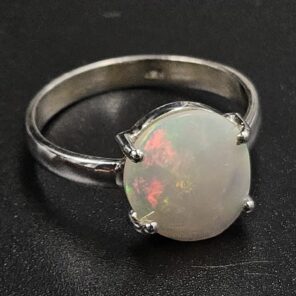 Ethiopian Opal Rose Cut 925 Sterling Silver Ring (REXT80-116)