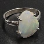 Ethiopian Opal Rose Cut Size US 10 925 Sterling Silver Ring (REXT80-117)