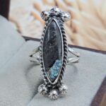 Black Jack Turquoise Size US 7 925 Sterling Silver Ring (RS67-242)