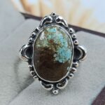 Mine 8 Turquoise Size US 7 925 Sterling Silver Ring (RS67-262)