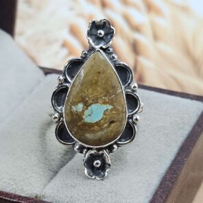 Mine 8 Turquoise Size US 8 925 Sterling Silver Ring (RS67-272)