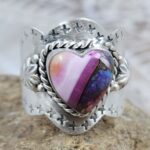 Pink Dahlia Turquoise Matt Finish Size US 8 925 Sterling Silver Ring (REXT80-51)
