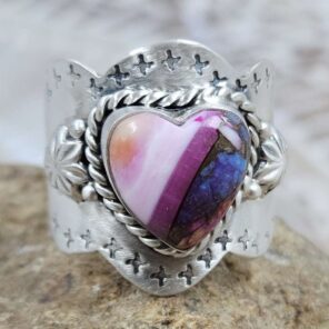 Pink Dahlia Turquoise Matt Finish Size US 8 925 Sterling Silver Ring (REXT80-51)