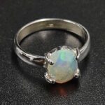 Ethiopian Opal Carved 925 Sterling Silver Ring (REXT80-79)