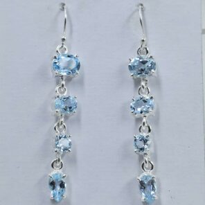 Blue Topaz Sterling Silver Earring (RS1-125)