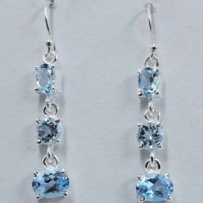 Blue Topaz Sterling Silver Earring (RS1-122)