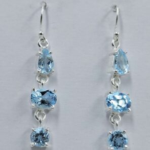 Blue Topaz Sterling Silver Earring (RS1-123)