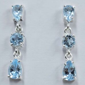 Blue Topaz Sterling Silver Earring (RS1-119)