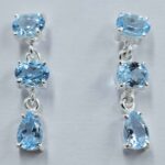 Blue Topaz Sterling Silver Earring (RS1-120)
