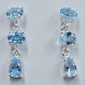 Blue Topaz Sterling Silver Earring (RS1-120)
