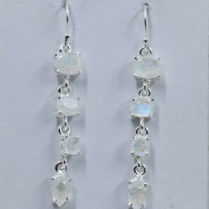 Rainbow Moonstone Sterling Silver Earring (RS1-118)