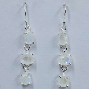 Rainbow Moonstone Sterling Silver Earring (RS1-116)