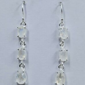 Rainbow Moonstone Sterling Silver Earring (RS1-117)