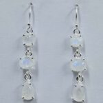 Rainbow Moonstone Sterling Silver Earring (RS1-115)
